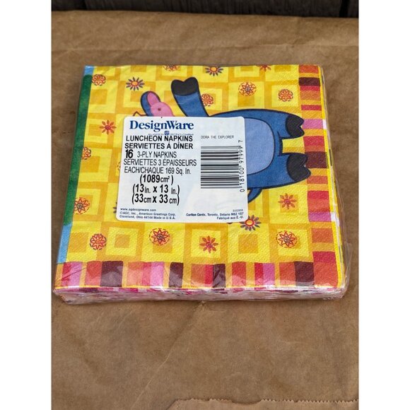 Dora The Explorer DesignWare 3-Ply Luncheon Napkins 16 ct 13" American Greetings - Picture 2 of 3
